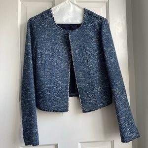 Theory Blue Tweed Jacket